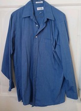 VanHeusen Men's LS Blue Button Up Dress Shirt Sz 15.5
