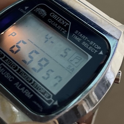 【激レア】ORIENT MUSIC ALARM 腕時計 Orient Music Alarm Digital Watch Vintage 20cm7.87in Blue Dial