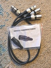 2x EBXYA XLR Cable 2ft - Balanced DMX Cable, 3 Pin M to F Mic DMX512 Terminal