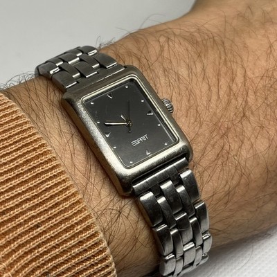 Esprit Watch Womens Tank Case Metal Bracelet - New Battery!