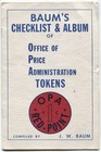 Baum's Checklist & Album of OPA Tokens 12 pages 1960s with Original Tokens — photo 1