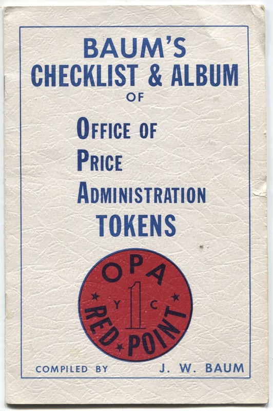 Baum's Checklist & Album of OPA Tokens 12 pages 1960s with Original Tokens