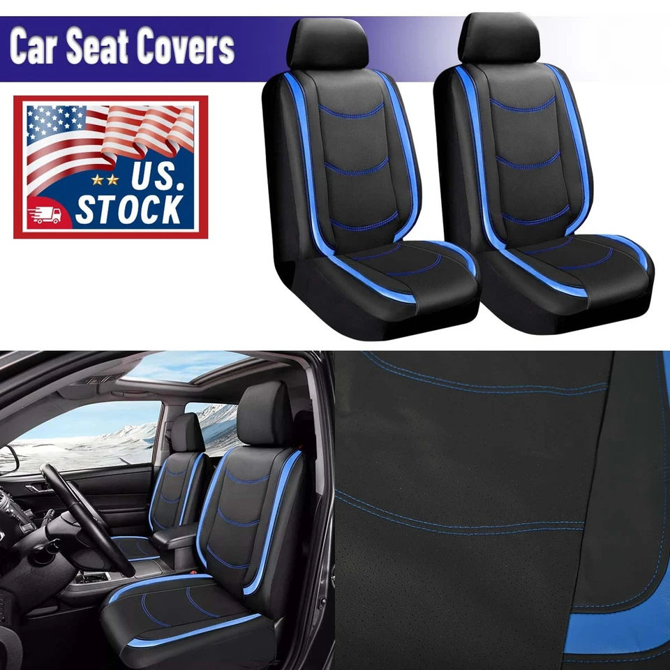 For Chevrolet Car Seat Cover 2-Seats Front Left Right Protector PU Leather Set Foto 4 de 4