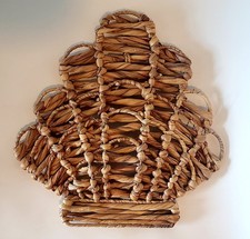 Rattan Sea Shell Wall Decor, Boho Nursery Decor, Rattan Wall Decor, Ocean Theme