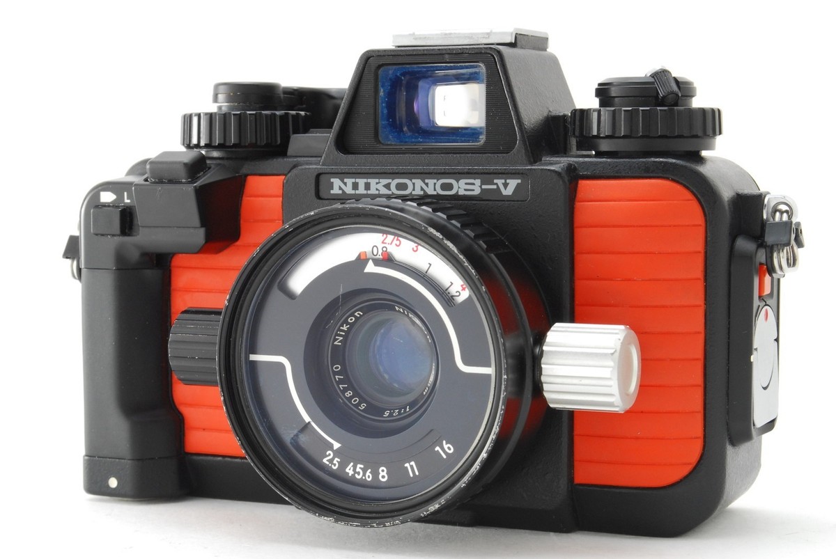 NEAR MINT] Tested Nikon NIKONOS V Orange Film Camera w/35mm F2.5