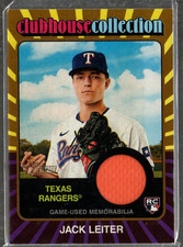 2024 Topps Heritage Clubhouse Collection Relics Gold #CCRJL Jack Leiter HN /99
