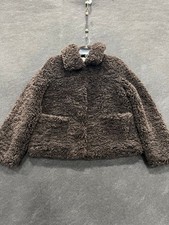 ZADIG & VOLTAIRE Fred Soft Curly Coat Women's Size S Dark Brown 