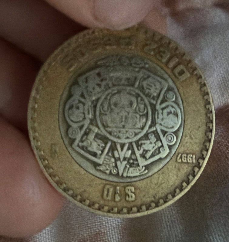 Mexico 1997 10 Pesos Bi-Metallic Coin Circulated Uncertified Ungraded