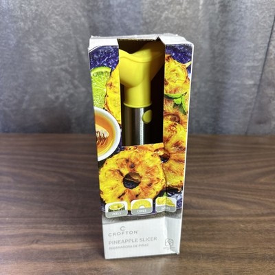 Crofton Pineapple Slicer Peels Cores Slices Yellow Handle Stainless Steel Blade