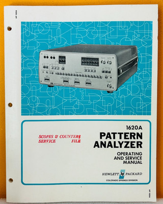 HP 01620-90901 1974 Model 1620A Pattern Analyzer Operating & Service Manual.