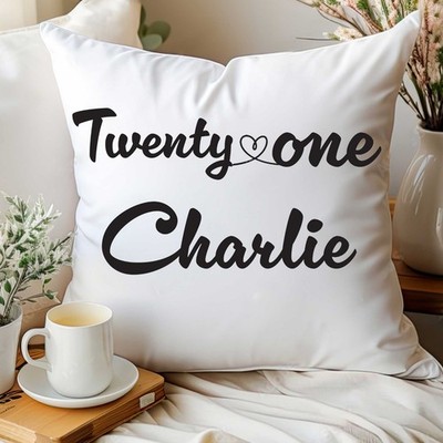 Personalised 21st Birthday Cushion, Special Age Cushion & inner,40cm