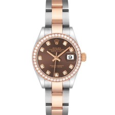 Rolex Datejust 28 Steel Rolesor Everose Gold Diamond Watch 279381 2