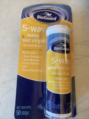 BioGuard 5-Way Test Strips For Pool and Spa - 50 Strips EXP 3/25.   (WYZ)