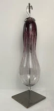 FUSION Z Vintage Glass Art Eggplant x Stand 22inx6in