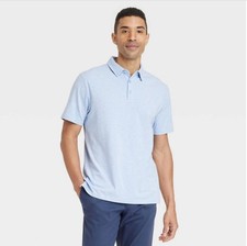 NWT Goodfellow Co sz XXL Men's Comfort Wear Blue Polo Short Sleeve Shirt AU36