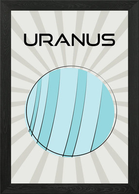 Retro Uranus Drawing Framed Wall Art Poster Canvas Print Picture