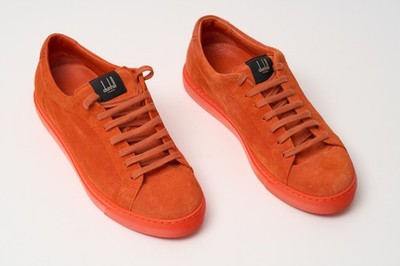 Dunhill Suede Leather Trainers Burnt Orange UK 8 9 EU 42 43 US 10 Sneaker Italy