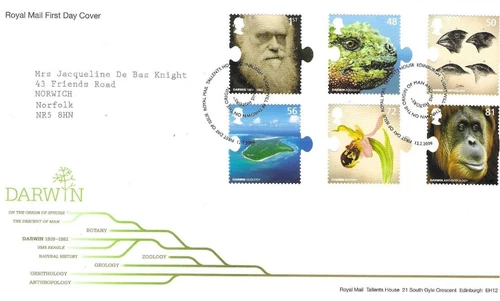 GB Comm/FDC - Darwin - Edinburgh -  2009 (RM966)