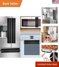 Elegant Black Refrigerator Handle Covers - Set of 5 Machine Washable Protectors