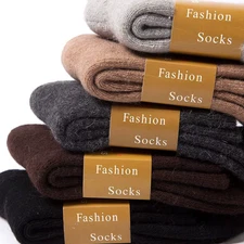 6Pairs Men Wool Crew Thermal Heavy Warm Thick Sport Boot Duty Casual Work Socks 