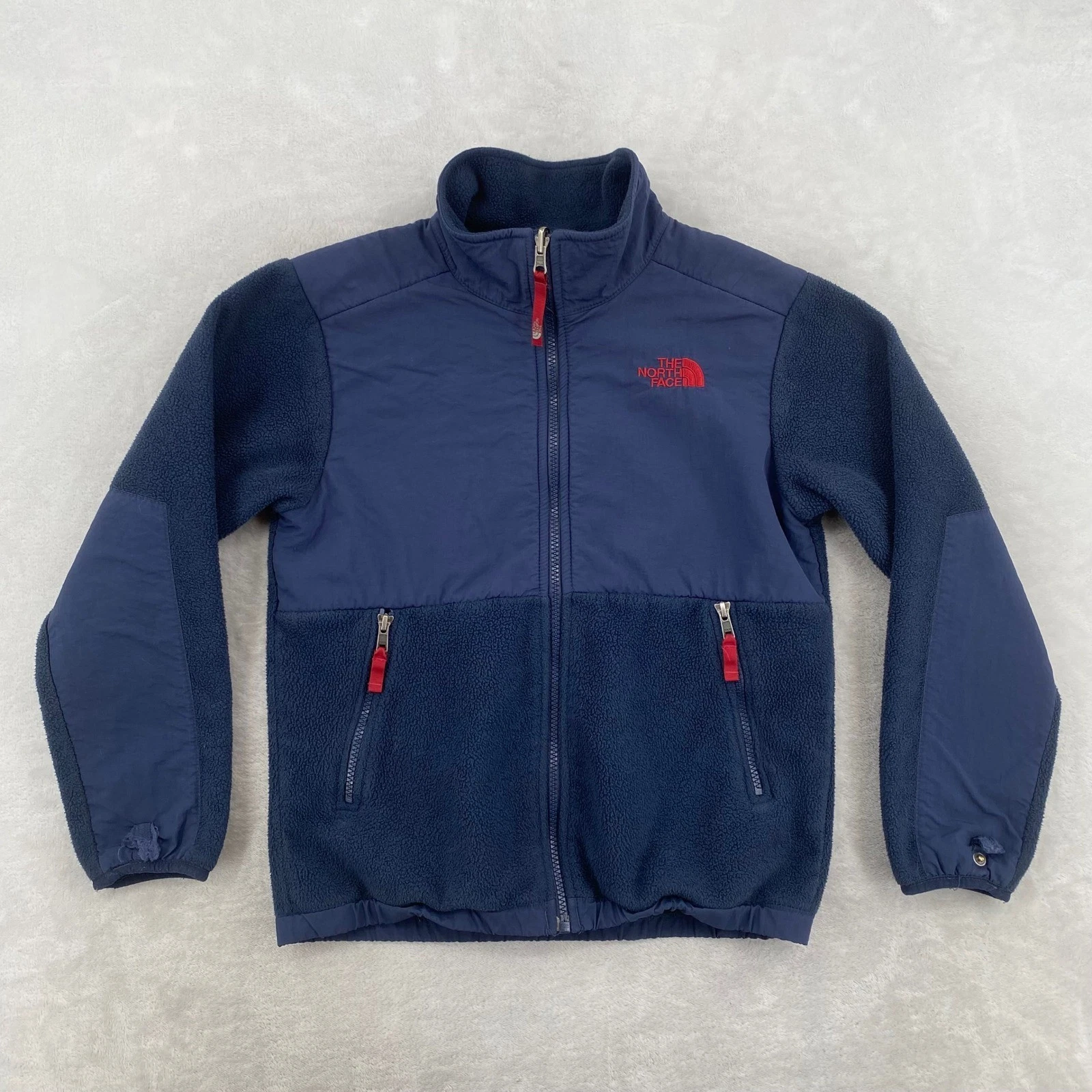 The North Face Denali Fleece Jacket Boys M 10/12 Navy Blue Full Zip Outdoor Logo