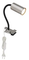 Globo K Robby Klemmstrahler Metall Nickel Matt, 1X GU10, Innenbereich, Design-St