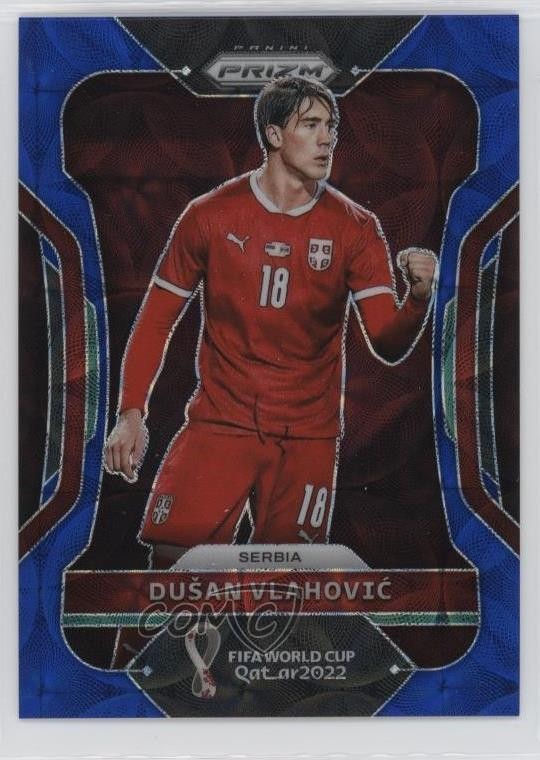 2022 Panini Prizm World Cup Qatar Choice Blue Prizm /135 Dusan Vlahovic #255