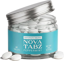 Nano-Hydroxyapatite Toothpaste Tablets, Fluoride/Sls/Plastic-Free  62 Count, Pe