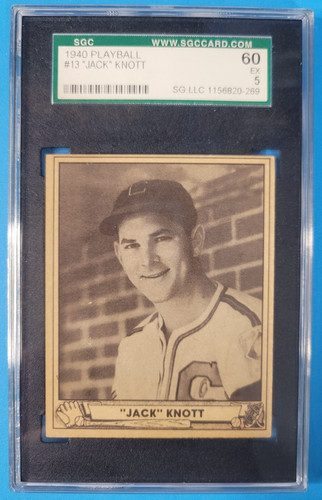 1940 Play Ball Jack Knott #13 card