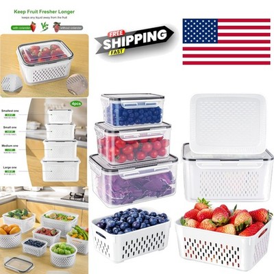 Small Rectangular Fruit Storage Bins Dishwasher Safe for Keeping Produce Fresh