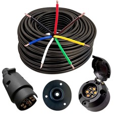 10m Kabelset 7x1mm² Stecker Dose 7 pol KFZ Anhänger Trailer Kabel Beleuchtung