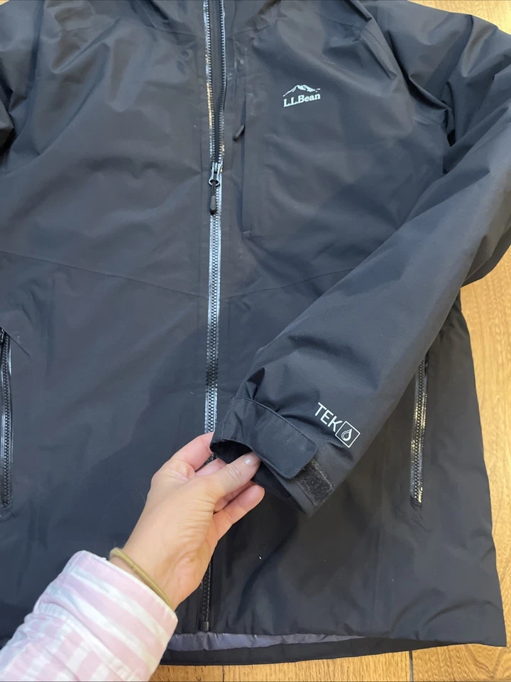Chaqueta de plumón ultraligera impermeable TEK para hombre LL BEAN 511468 negra, talla M Foto 4 de 4