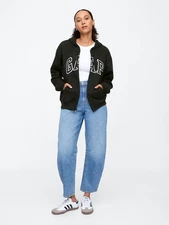 Relaxed Gap Logo Zip Hoodie Color Black