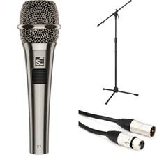 sE Electronics V7 PTT Dynamic Microphone with Stand and Cable - Brushed Nickel
