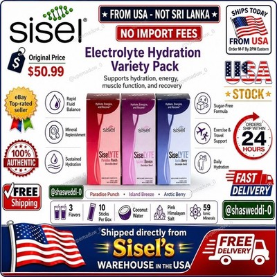 SiselYTE Electrolyte Powder Variety Pack Hydration Energy 30 Packets US Seller 