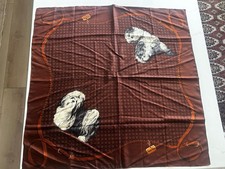Vintage Burgundy Silk Scarf Made In Japan Elegant Shih Zhu Print 34x35