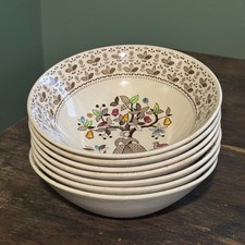 Johnson Brothers Sugar and Spice Ironstone Cuencos Juego de 7 Arte Popular Árbol de la Vida