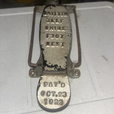 💢Antique 1923 Griffin Self Shine Foot Rest - Cast Iron Shoe Shine Box Accessory