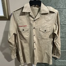 Boy Scout BSA UNIFORM SHIRT Men s Medium Long Sleeve Tan J64