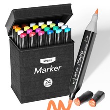 24 Colors Alcohol Based Dual Tip Art Markers Set