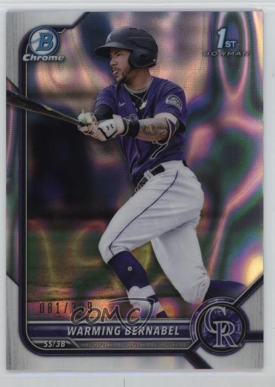 2022 Bowman Chrome Prospects Lava Refractor 81/399 Warming Bernabel #BCP-46 9v7
