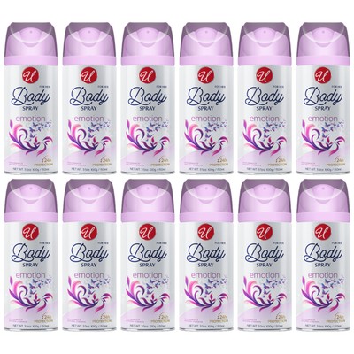 Emotion 24 Hour Body Spray For Her, 3.5oz. (150ml) (Pack of 12)