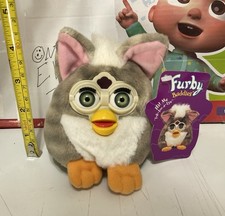 Furby Tiger Electronics VTG 1999 Like Up New Tags Bean Bag Plush White Stripe