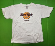 Vintage 90's Hard Rock Cafe Orlando Promo White Shirt Size Large Made In USA