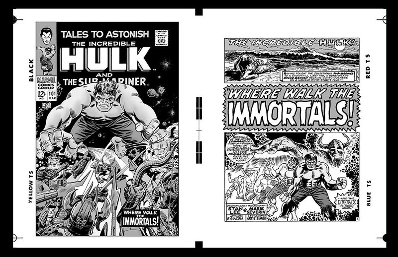 Marie Severin Tales To Astonish #101 Hulk Cover & Pg 1 Large Production Art