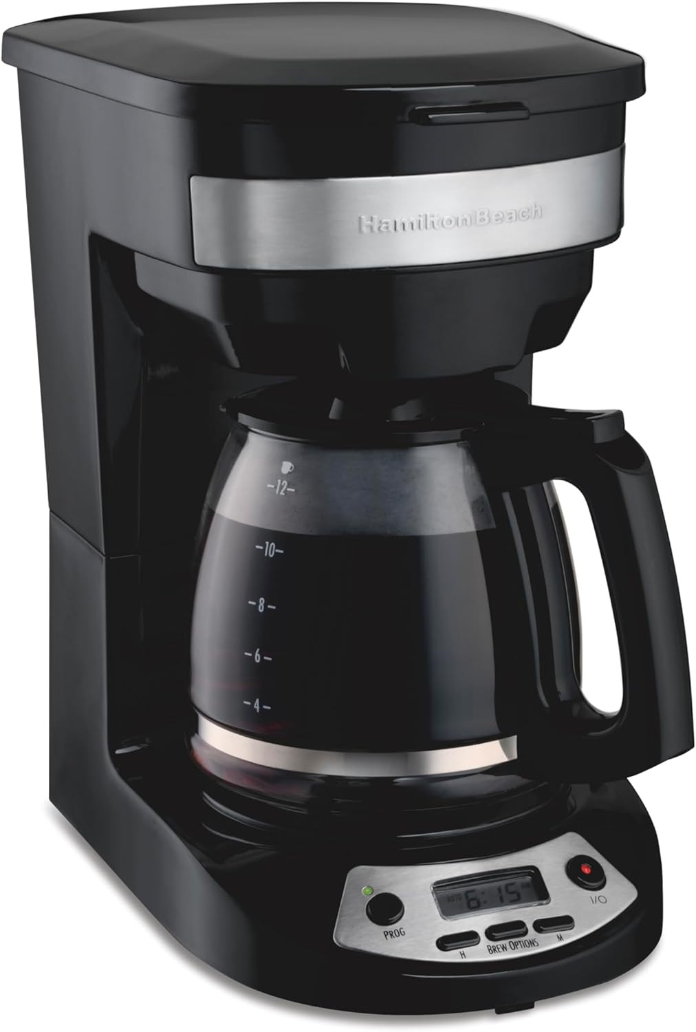12 Cup Programmable Drip Coffee Maker, Brew Options, Glass Carafe (46299), Black