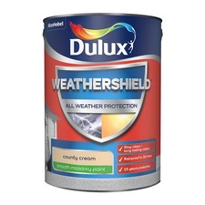 Image of Dulux Weathershield Smooth Masonry Paint 5L County Cream