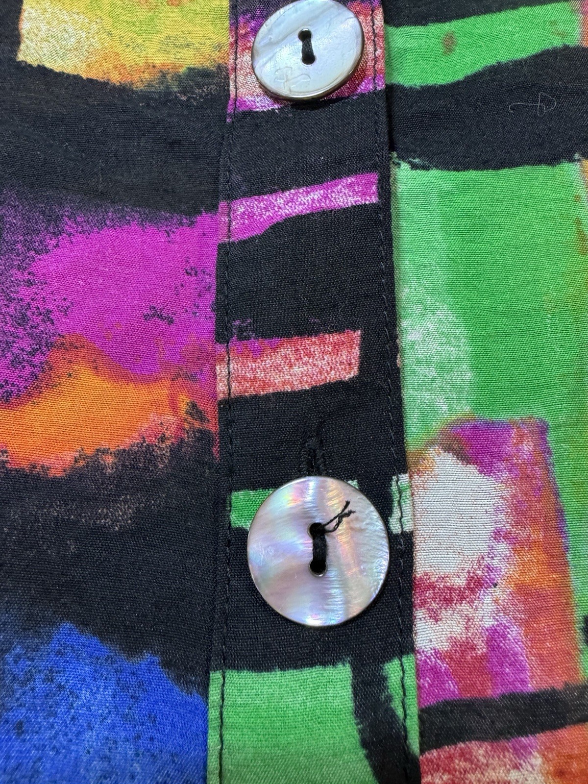 Multiples Abstract Geometric Button Front Tunic S… - image 3