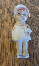 Vintage Bisque Doll – 3.25″ Girl with Bonnet Blue Shoes – Made in Japan 1920-30s