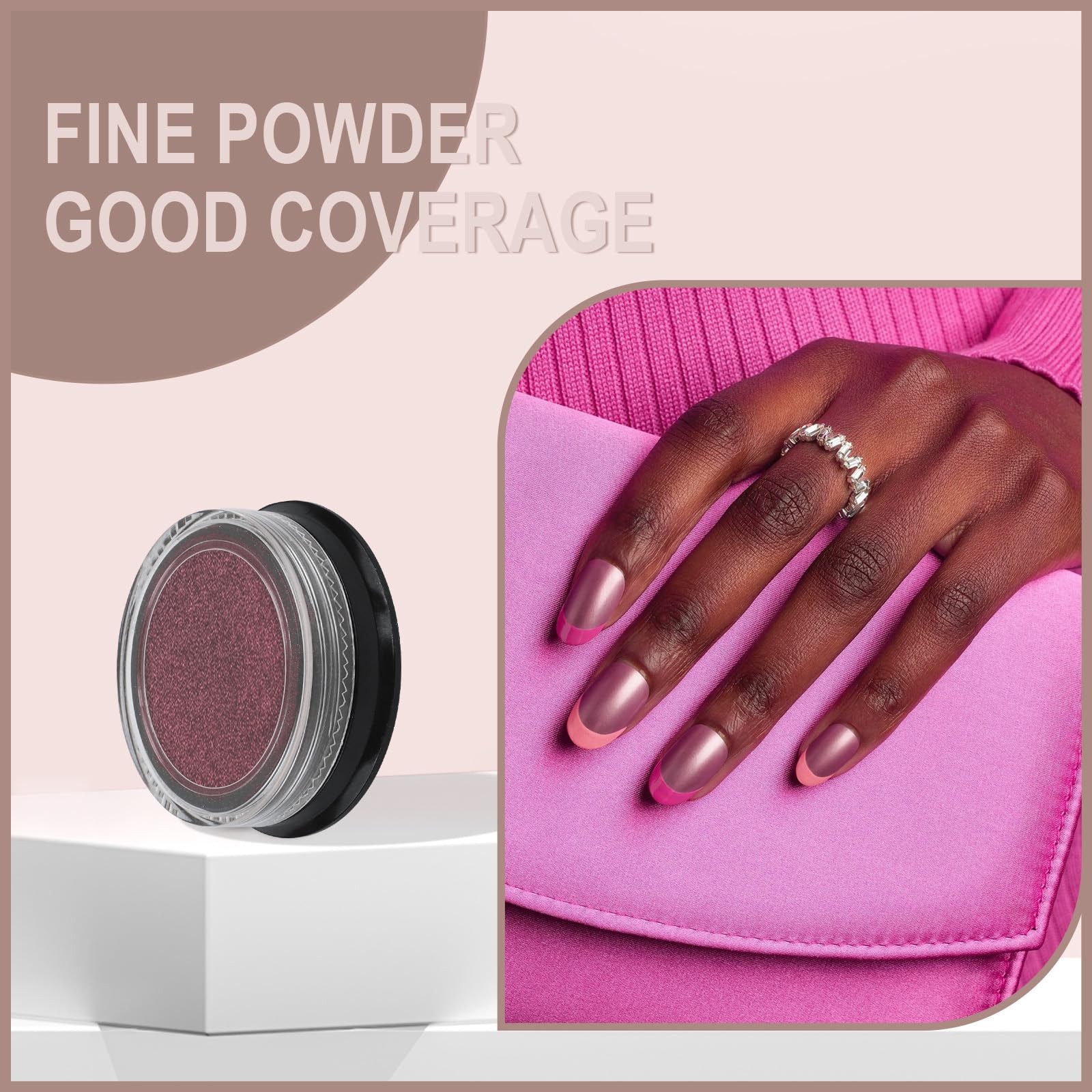 Artdone Chrome Nail Powder Kit, 16 Colors Iridescent Pearl & Mirror Effect